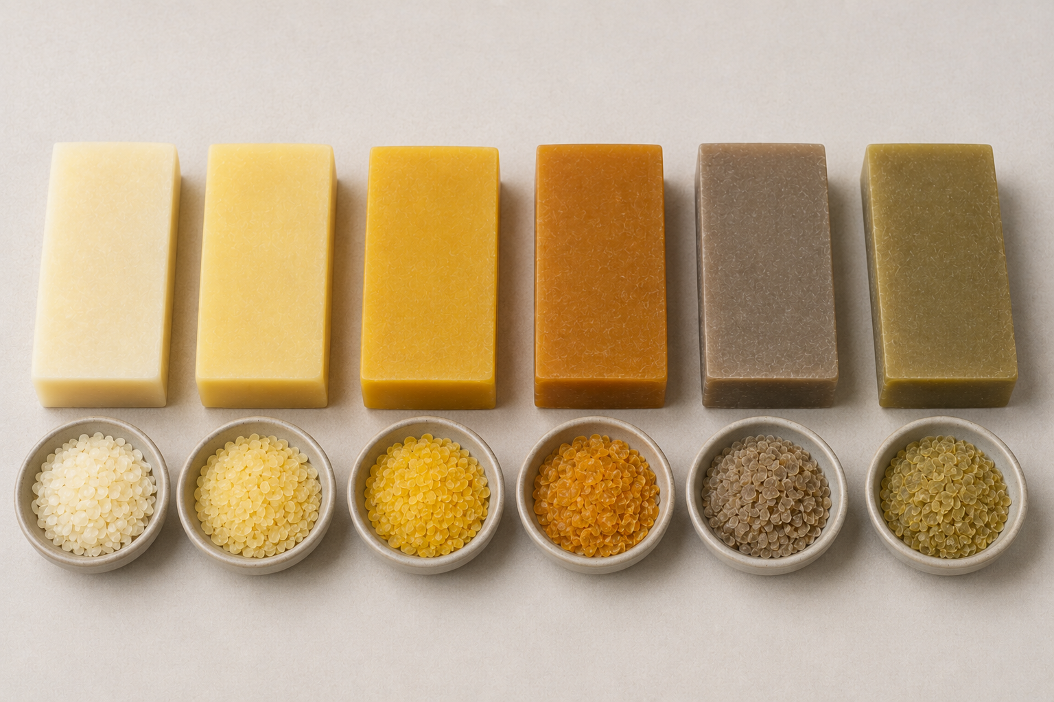 different colors of beeswax
